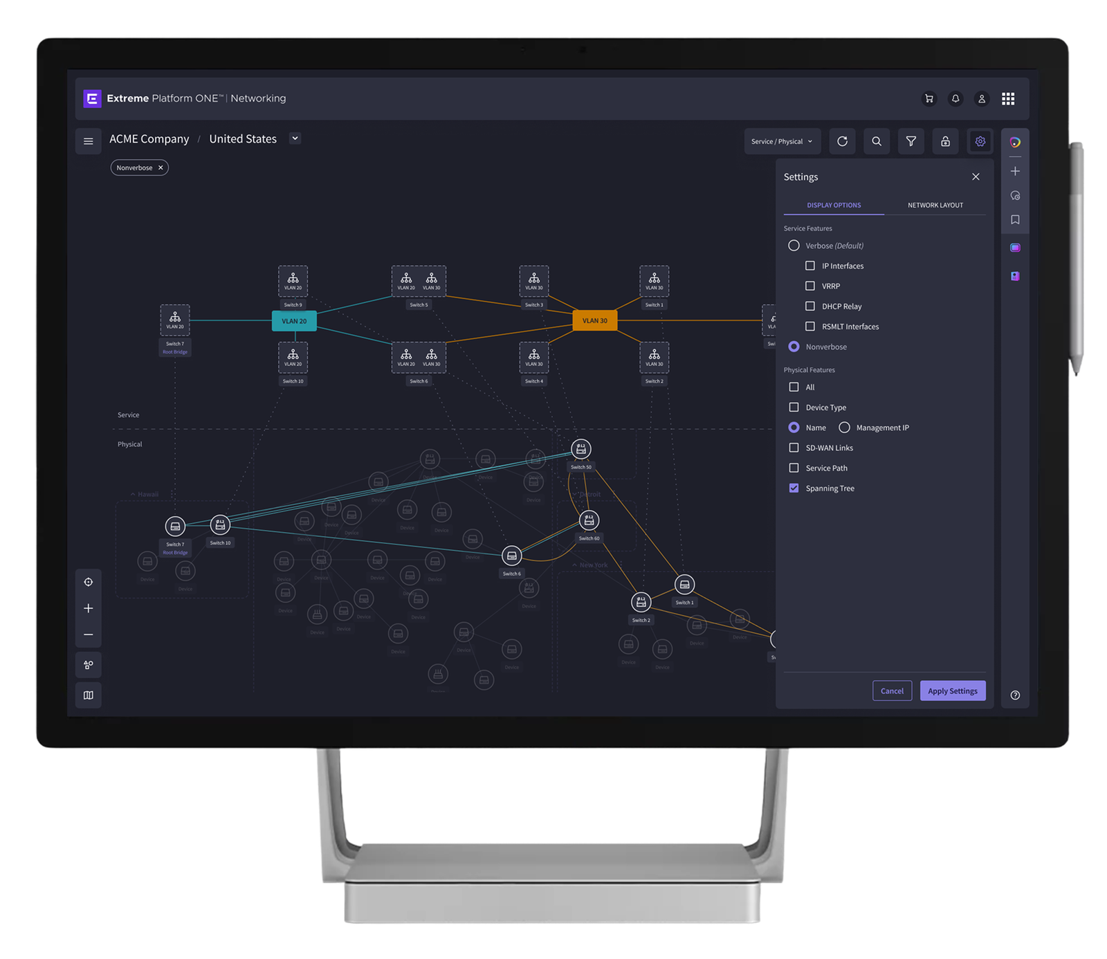 Extreme Platform ONE — network topology